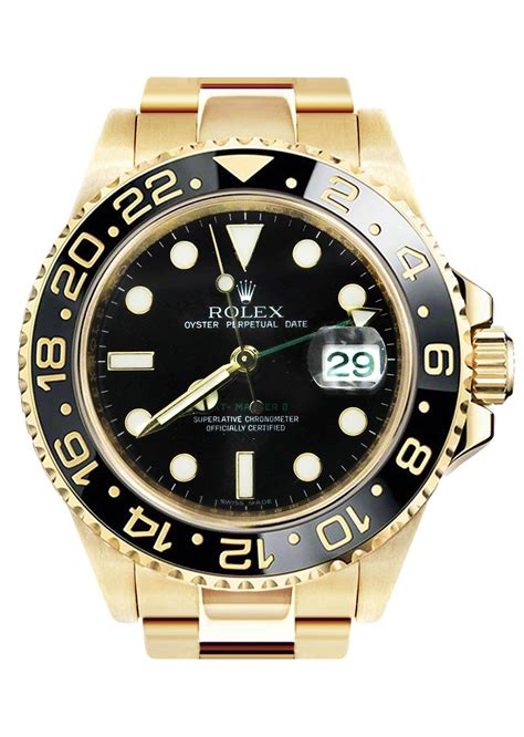 used rolex gmt master gold|rolex gmt 18k gold.